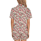 Popcorn Pattern Print Design 05 Women's V-Neck Short Pajama Set