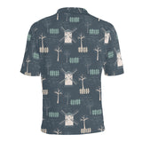 windmill tree pattern Men's All Over Print Polo Shirt