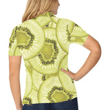 Sliced kiwi pattern Women's All Over Print Polo Shirt