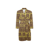 Egypt Hieroglyphics Pattern Print Design 03 Men's Long Sleeve Belted Night Robe