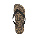 Coffee bean on brown background Unisex Flip Flops