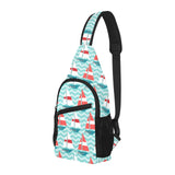 Red White sailboat wave background All Over Print Chest Bag
