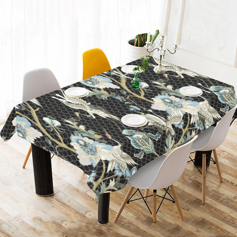 Japanese crane ornament elements Tablecloth