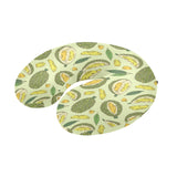 Durian leaves pattern background U-Shaped Travel Neck Pillow