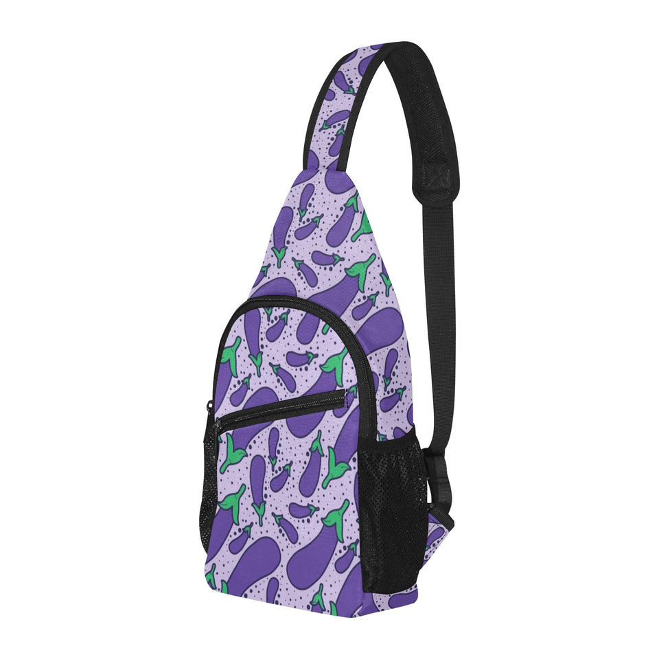 Eggplant Pattern Print Design 03 All Over Print Chest Bag