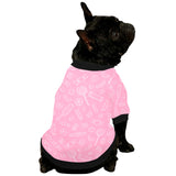 Sweet candy pink background All Over Print Pet Dog Round Neck Fuzzy Shirt