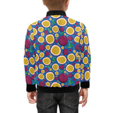 Passion fruit blue background Kids' Boys' Girls' Bomber Jacket