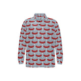 Sausage Pattern Print Design 02 Men's Long Sleeve Polo Shirt