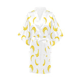 Banana pattern Women's Short Kimono Robe