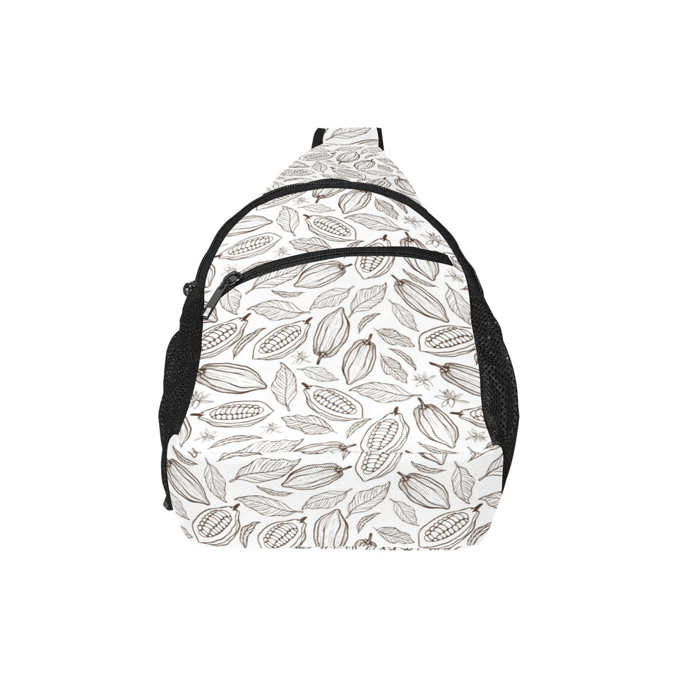 cacao beans leaves pattern All Over Print Chest Bag