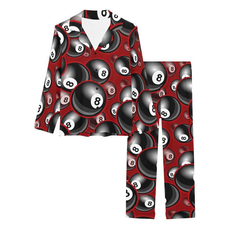 Billiard Ball Pattern Print Design 05 Women's Long Pajama Set