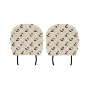 Cute Siberian Husky Car Headrest Cover