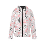 Cute panda ballon heart pattern Women's Padded Hooded Jacket