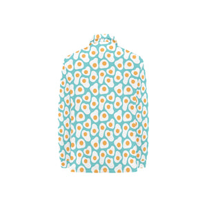 Fried Eggs Pattern Print Design 04 Women's Long Sleeve Polo Shirt