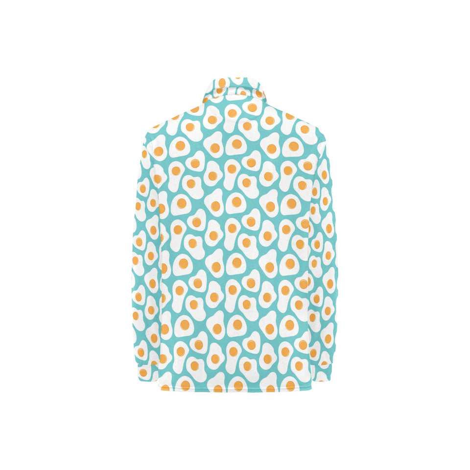 Fried Eggs Pattern Print Design 04 Women's Long Sleeve Polo Shirt