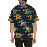 Bowling balls flame pattern Men's All Over Print Hawaiian Shirt