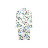 Peacock feather pattern Men's Long Sleeve Belted Night Robe