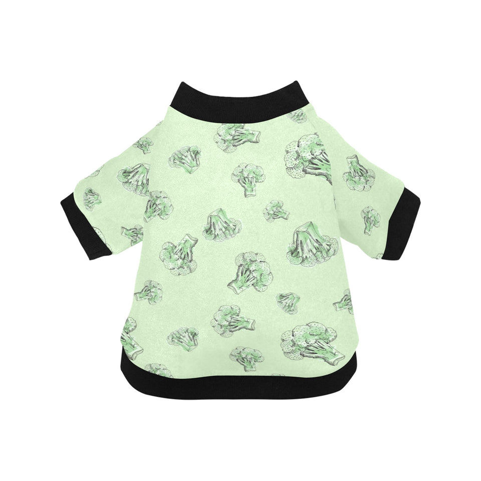 broccoli sketch pattern All Over Print Pet Dog Round Neck Fuzzy Shirt