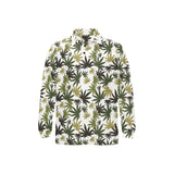 Canabis Marijuana Weed Pattern Print Design 05 Men's Long Sleeve Polo Shirt