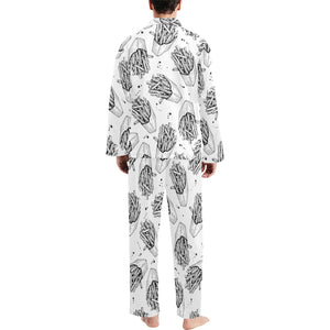 Hand drawn french fries pattern Men's Long Pajama Set