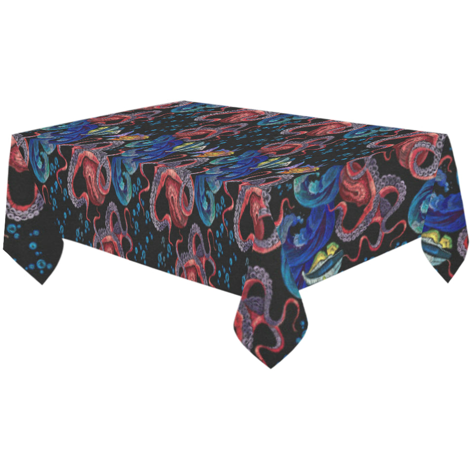 Octopus sea wave tropical fishe pattern Tablecloth