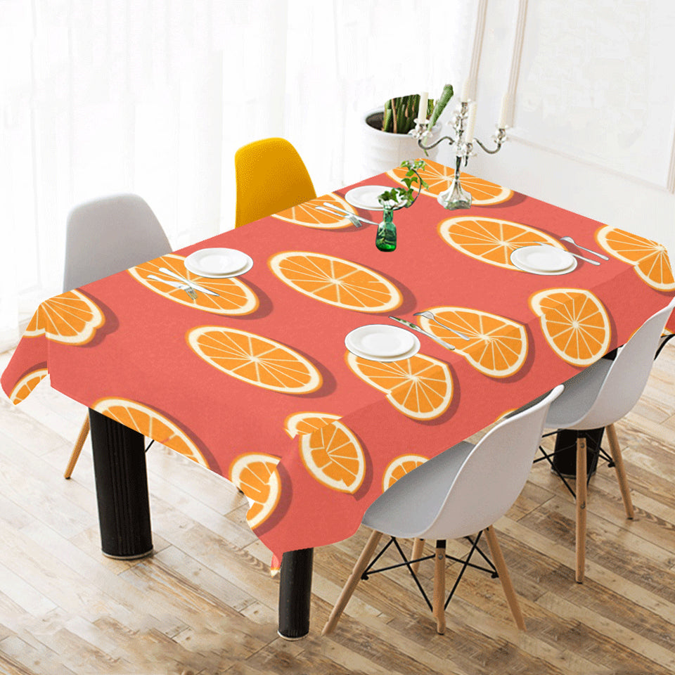 Oranges pattern red background Tablecloth