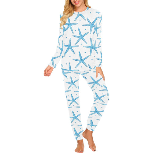 Watercolor starfish pattern Women's All Over Print Pajama Set