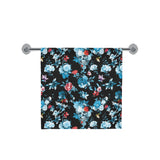 Skull flower roses leave pattern Bath Towel