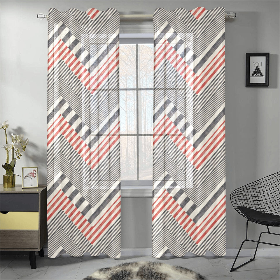 zigzag chevron striped pattern Gauze Curtain