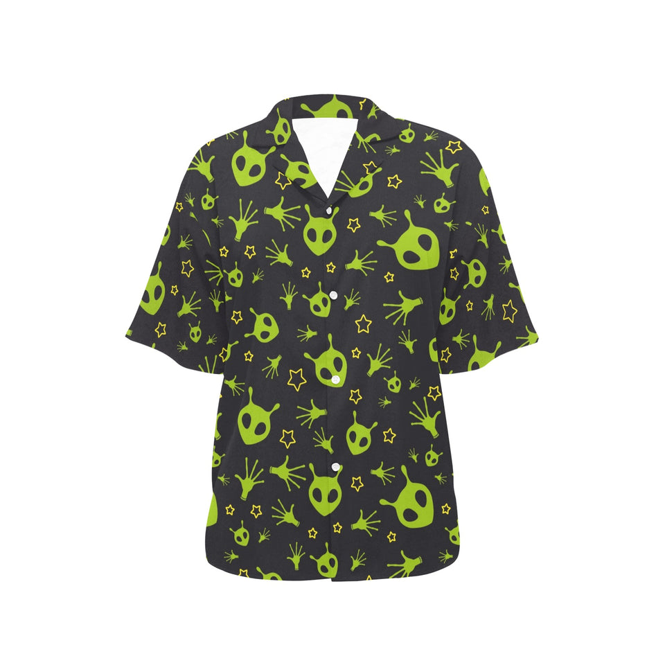 Alien Pattern Print Design 02 Women's All Over Print Hawaiian Shirt