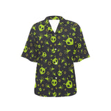 Alien Pattern Print Design 02 Women's All Over Print Hawaiian Shirt