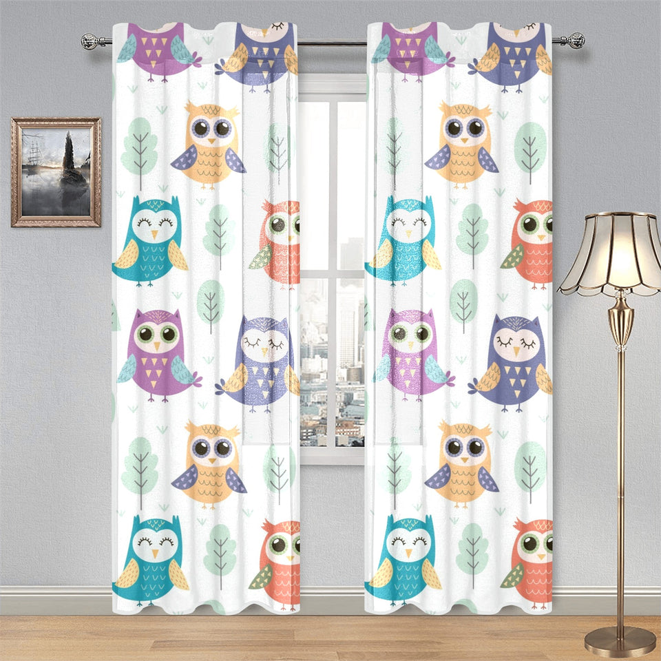Cute owl pattern Gauze Curtain
