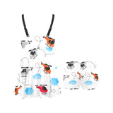 Watercolor helicopter cloud pattern Chest Sexy Pleated Two Piece Swim Dress