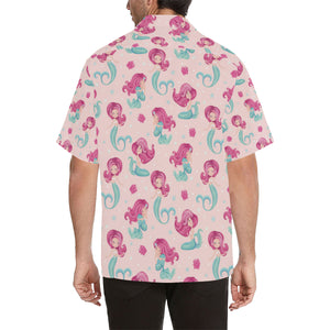 Cute little mermaid pattern Men's All Over Print Hawaiian Shirt