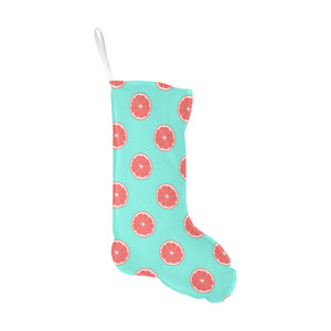 Grapefruit green background Christmas Stocking