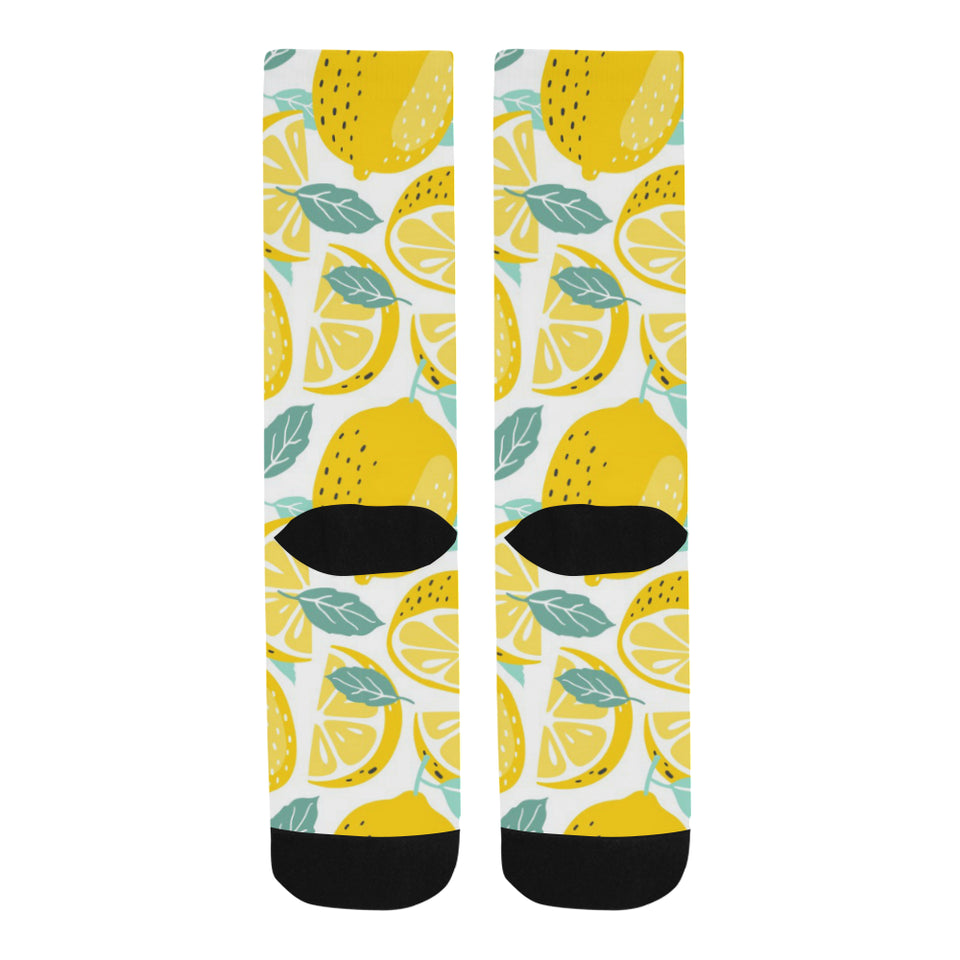 lemon design pattern Crew Socks