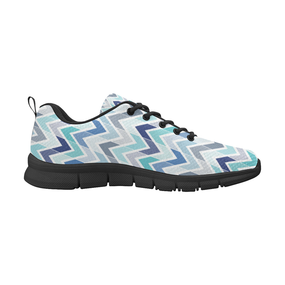 zigzag  chevron blue pattern Men's Sneaker Shoes