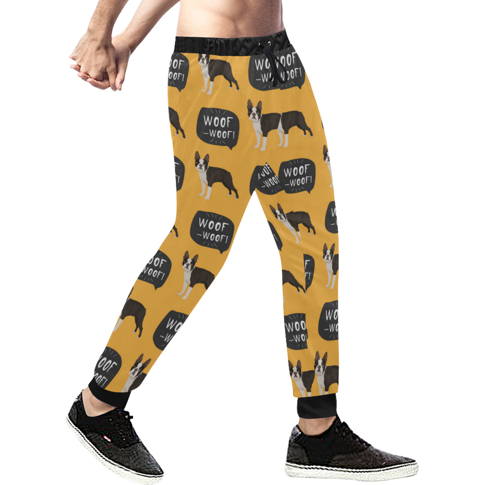 Boston terrier design pattern Unisex Casual Sweatpants