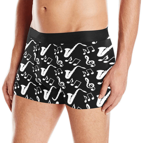 Saxophone music notes treble clef black white them Men's All Over Print Boxer Briefs Men's Underwear