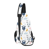 Cute sleeping sheep moon cloud pattern All Over Print Chest Bag