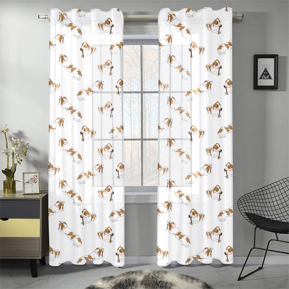 Jack Russel Pattern Print Design 04 Gauze Curtain