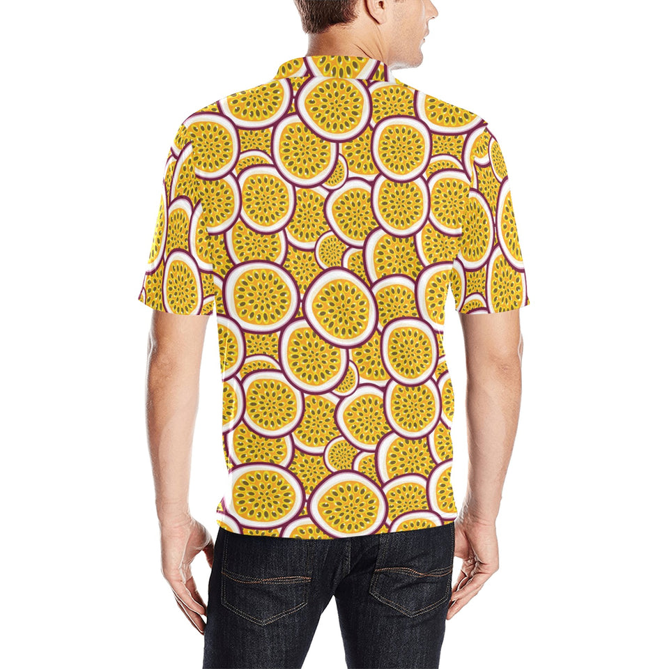 Passion fruits slice pattern Men's All Over Print Polo Shirt