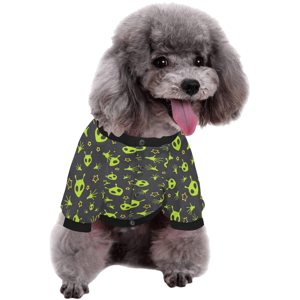 Alien Pattern Print Design 02 All Over Print Pet Dog Round Neck Fuzzy Shirt