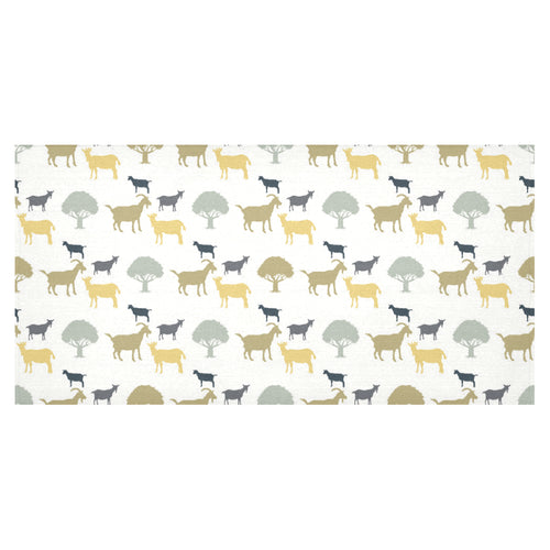 Silhouettes of goat and tree pattern Tablecloth