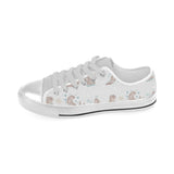 Cute sea otters pattern Men's Low Top Canvas Shoes White