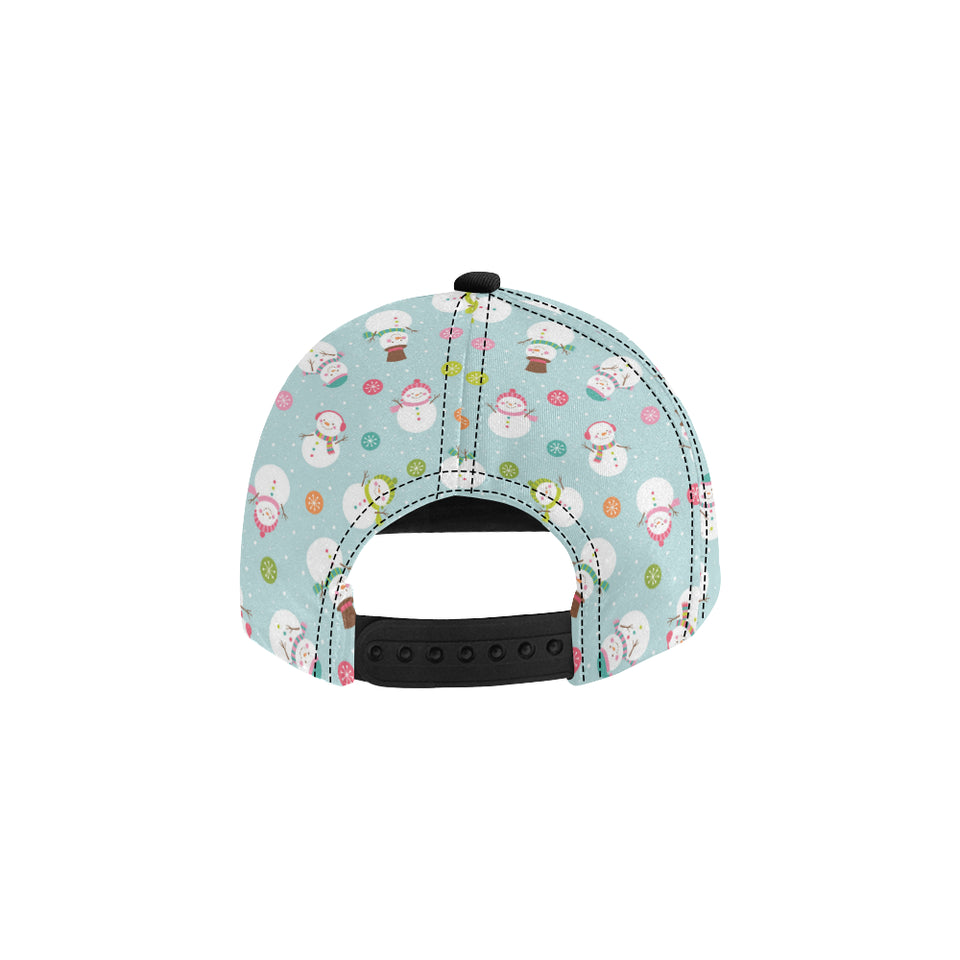 Cute snowman snowflake pattern All Over Print Snapback Cap