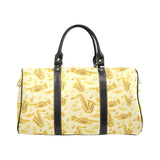 Saxophone cornet pattern yellow background Travel Bag