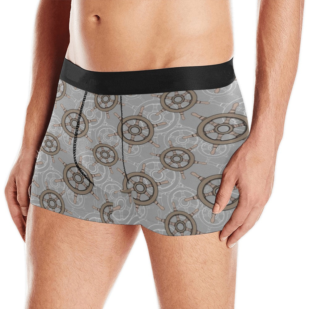 nautical wood steering wheel pattern Men's All Over Print Boxer Briefs Men's Underwear