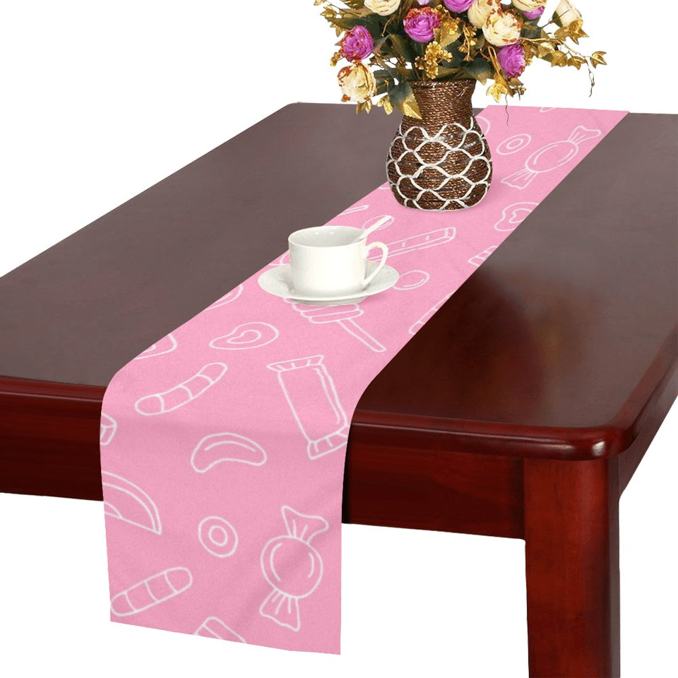 Sweet candy pink background Table Runner