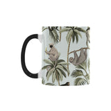 Monkey sloth lemur palm trees pattern Morphing Mug Heat Changing Mug